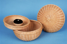 Sewing Basket, brown ash by Stephen Zeh