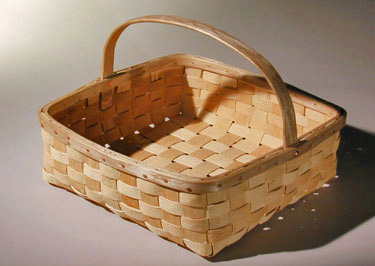 Herb and Flower Tray - brown ash, copper, by Stephen Zeh, Maine basketmaker