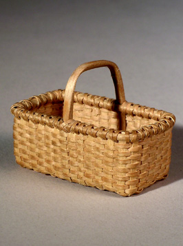 Miniature Tea Basket, brown ash,