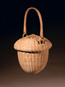 Swing Handle Acorn Evening Purse hand woven in brown ash 