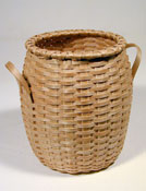 Italian Breadstick Basket hand woven of brown ash (black ash) by Stephen Zeh, Maine basket maker.
