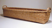 French Bread Basket hand woven of brown or black ash by Stephen Zeh, Basketmaker of Temple, Maine.