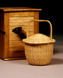 Small Collectible Feather Basket, brown ash - Stephen Zeh Basketmaker
